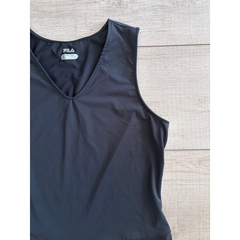 Fila Sport Black Peplum Active Tank Top Sleeveless Athletic Workout Shirt size M - Picture 2 of 5